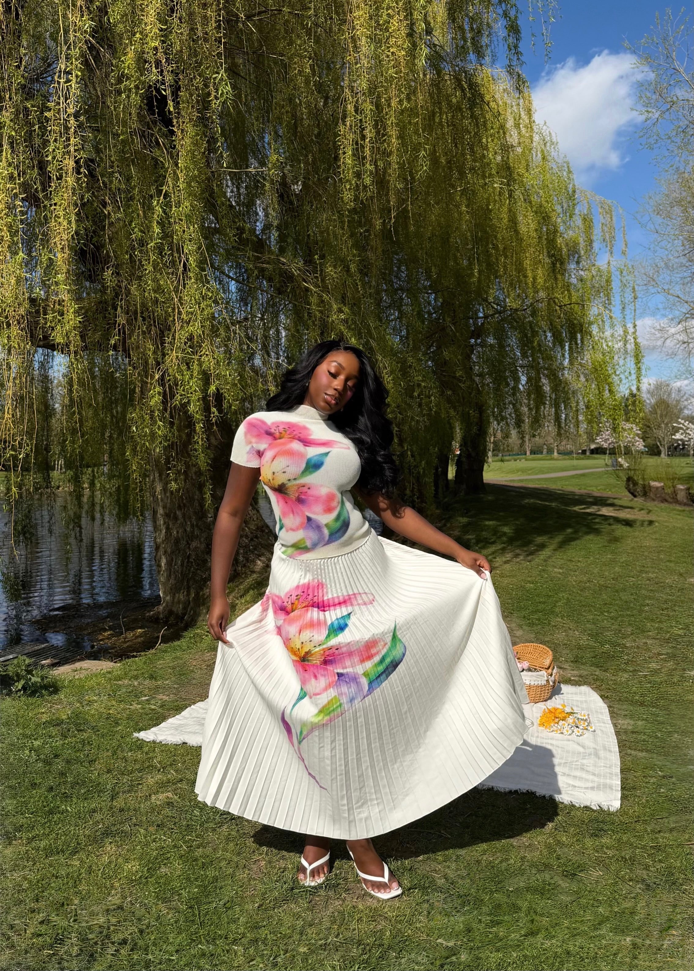 Maxi blossom skirt