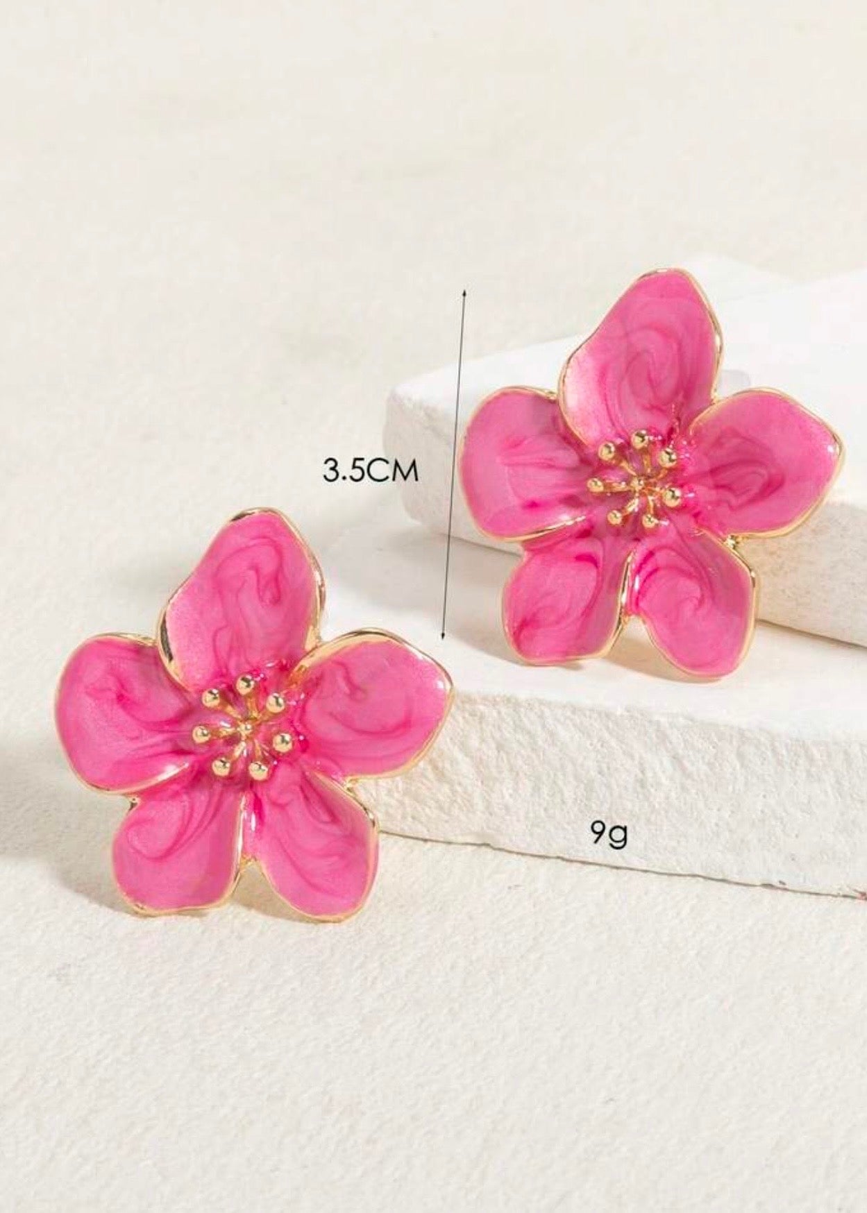 Pink petal earrings
